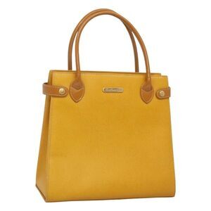 Burberry Vintage Handbag Leather Yellow Leather Handbag (Pre-Owned)